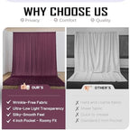 gogoparti 50ft x 12ft Burgundy Wrinkle-Free Backdrop Curtain for Wedding Parties, Thick Polyester 10 Panels 5x12ft for Wedding Birthday Baby Shower Halloween Photography Party Background - Image 4