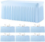 6 Pack Baby Blue Table Cloth for 6 Foot Rectangle Tables Spandex Fitted Tablecloth 6ft Stretch Table Covers Skirt Baby Blue Banquet Tablecloths Wrinkle Free Tablecloth for Party Wedding Birthday Event by Tao-GePartyDecorations