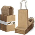 BagDream Kraft Brown Gift Bags with Handles Bulk 200 Pack 3.5x2.4x6.7 Inch by BagDream