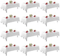 FINDYOU 12 Pack White Table Cloth Rectangle Table 60 x 102 Inch Tablecloths for 6 Foot Rectangle Tables. Stain and Winkle Resistant Polyester Washable White Cloths for Parties by TableClothAndTableRunner