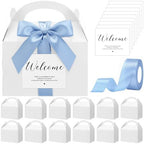 Maitys 24 Set Welcome Boxes for Wedding Guests 9x6x6 Gable Boxes Light Blue by Maitys