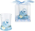 Lunaura Baby Keepsake - Set of 12 Boy Baby Pacifier with Crystals Glass Votive Candle Set Favors - Blue by MEGA+FAVORS
