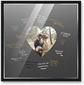 Poster Palooza 16x16 Black Autograph & Signature Picture Frame With Black Heart Opening Photo Mat for 5x5 Pictures - With Pens, UV Acrylic & Foamboard Backing by PosterPalooza