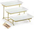 LAUCHUH 3 Tier Serving Tray, Porcelain Serving Platter Tier Serving Stand by LAUCHUH