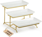LAUCHUH 3 Tier Serving Tray, Porcelain Serving Platter Tier Serving Stand by LAUCHUH