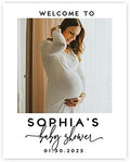 Andaz Press 16"x20" Personalized Canvas Baby Shower Welcome Sign, Custom Photo, Modern Gender Neutral Large Welcome Baby Shower Sign for Easel Stand, Baby Shower Decorations by AndazPress