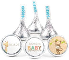 90ct Personalized Baby Shower Candy Party Favors Kisses with DIY Stickers, Bulk Chocolate - Safari Jungle by JustCandy
