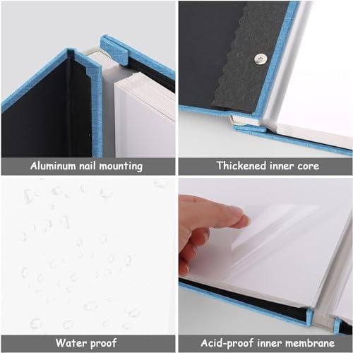 Zesthouse Photo Album Self Adhesive Pages, 60 Pages Magnetic Scrapbook Albums with Sticky Page, Photos Album Holds 8x10 & 5X7 & 4x6 & 6x8 & 3x5, Large Picture Book Ideal Gift for Family Wedding Baby - Image 6