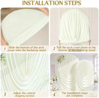 Ivory Wedding Arch Backdrop Cover 7.2ft and 6ft Draped Arch Covers Stretchy Backdrop Spandex Balloon Arch Covers for Bridal Shower Baby Shower Engagement Photography Birthday Party Decorations - Image 7