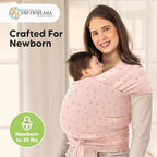 KeaBabies Baby Wrap Carrier, All in 1 Original Baby Carrier (Pink Daisies) - Image 2