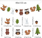 Handcrafted Woodland Felt Garland 48 Inches (4 Feet) - Woodland Nursery Wall Decor, Woodland Nursery Decor, Woodland Baby Shower or Woodland Party Decorations - Image 3