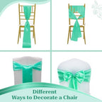 MDS® Pack of 75 Satin Chair Sashes for Wedding & Events – Mint - Image 4
