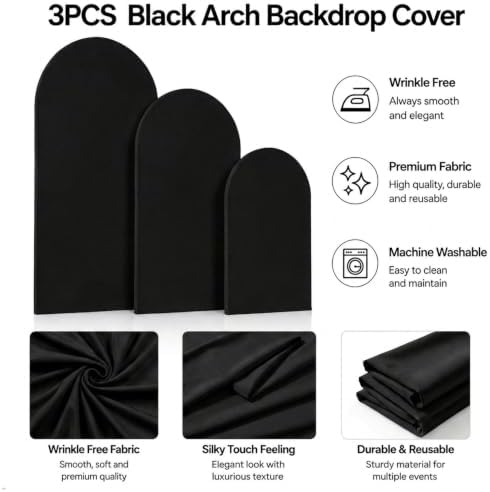 6,6.6,7.2FT Arch Backdrop Stand and Cover Set (Black) - Image 4