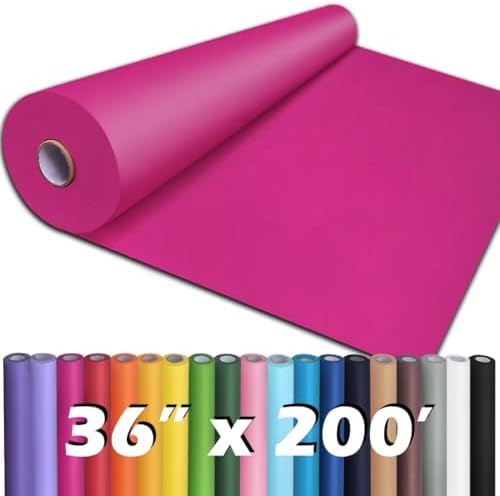 PerkHomy 36" x 2,400" (200') Rose Red Kraft Paper Roll for Craft Bulletin Board Paper Art Table Covering Crafting Gift Wrapping Bouquet Packing Parcel 80GSM 55LB (Rose Red, 36" x 200') by PerkHomy