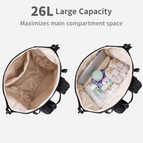 CEI-CEI Neoprene Diaper Bag Backpack Large Newborn Baby Maternity Bags Waterproof Travel Tote for Mom Dad with Insulated Pockets,Changing Pad - Image 5
