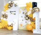 Sweet Honeycomb Arch Backdrop Cover Yellow Girls Baby Shower Arch Stand Spandex Fabric Cover Bees Birthday Party Parties Dessert Decorations Prop (3.3X6.5ft,2017) - Image 4