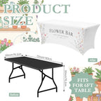 Oudain Photo Booth Tablecloth Flower Bar White Stretch Table Cover - Image 2
