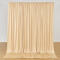 10ft x 9ft Wrinkle Free Champagne Backdrop Curtains for Parties Weddings, Thick Silky Polyester Fabric Photo Backdrop Drapes, 2 Panels 5X 9 ft Background Cloth for Birthday Baby Shower Photography by Nobed+HHT
