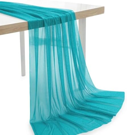 Pack of 40 Yard Chiffon Drapery Fabric, 60" Wide, Multiuse - Peacock Blue by MDS