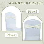 MDS Pack of 125 Spandex Chair Sashes Without Slider Buckles – Ivory - Image 4