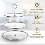 Gerrii 2 Pack 3 Tier Cupcake Stand Serving Tray Metal,Silver - Image 4