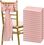 fani Rose Gold Satin Chair Straps Bows,60 PCS 7x108 Inch,Chair Sash by fani