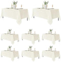 Fitable 8 Pack Ivory Tablecloths 70x120 Inch for 6-8 Ft Rectangle Tables by Fitable