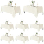 Fitable 8 Pack Ivory Tablecloths 70x120 Inch for 6-8 Ft Rectangle Tables by Fitable