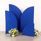 Efavormart Set of 4 Royal Blue Spandex Half Moon Arch Covers, Custom Fit Chiara Backdrop Slipcovers 2.5ft-7ft for Corporate Galas and Award Ceremonies by efavormart