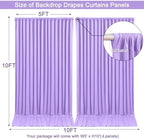 20x10ft Lavender Backdrop Curtain for Weddings, Wrinkle-Free Polyester Fabric Purple Backdrop Curtain Drapes for Birthday Party Photo Photography Decoration 5ft x 10ft,4 Panels - Image 4