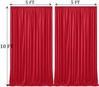 10ft x 10ft Wrinkle Free Red Backdrop Curtains for Parties, Polyester Photo Backdrop Drapes 2 Panels 5x10ft for Weddings Birthday Party Christmas Photography Background - Image 5