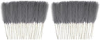 obbsie 50pcs Faux Pampas Grass Grey, 21.6" Short Artificial Pompous Grass Floral Fake Pompas Grass Branches Vase Filler Flower Arrangement for Home Wedding Boho Decor (Pack of 2) by ObbsieDirect