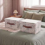 2 Pack Sage Green Floral Storage Bin with Lids, 15x10x10 Inch - Image 6