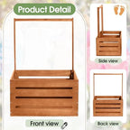 Barydat Wooden Baby Shower Crate Basket with Handle, Brown - Image 4