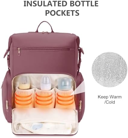 CEI-CEI Neoprene Diaper Bag Backpack Large Newborn Baby Maternity Bags Waterproof Travel Tote for Mom Dad with Insulated Pockets,Changing Pad - Image 2