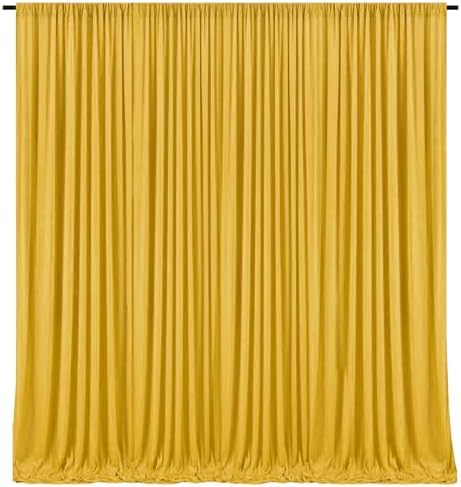 10 x 10 Feet Gold Backdrop Curtain for Partie, Background Curtains for Photoshoot, Birthday, Wedding, Halloween, Thanksgiving, Christmas Day, New Year Party Decorations 5Ft x 10Ft, 2 Panels by ZEBMOON