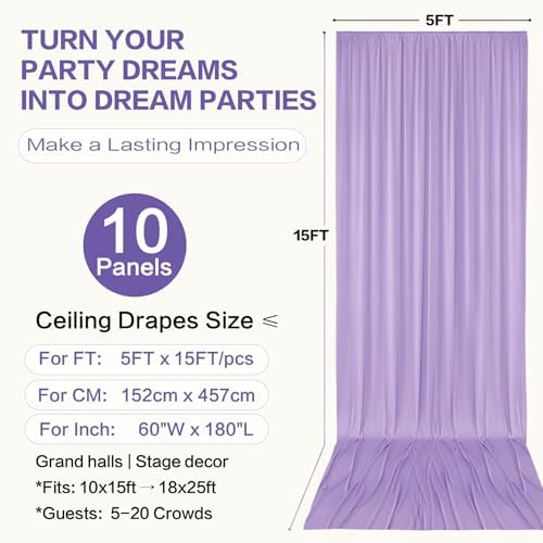 50ft×15ft Taro Purple Backdrop Curtain for Wedding Parties - Image 6