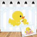 Duck Photo Backdrop Rubber Duck Baby Shower Backdrop Yellow Rubber Ducky and Bubbles Background for Photography Kids Baby Shower Newborn Birthday Party Decoration Cake Table Banner 20x10ft by OERJU