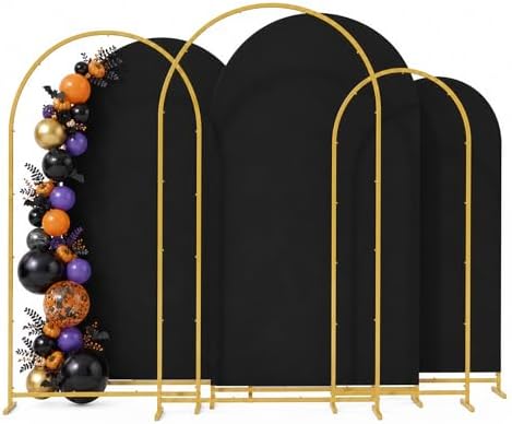 6+6.6+7.2ft Arch Backdrop Stand, 3pcs Metal Background Frame with Cover by Bbteroiu