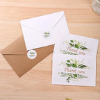 25psc Foldable Flower Thank You Cards and Wishes Card Set, White Kraft Envelopes with Seals, Suitable for Bridal Shower Baby Shower (100pcs Thank You Card Set two) by Unknown