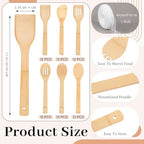 Reallnaive 72 Pcs Bamboo Spatula Wooden Kitchen Utensil Bulk 12''wood Spoon Spatula for Cooking with Ribbon Bridal Baby Shower Game Prize Wedding Party Favors Housewarming Gift (Various Style) - Image 2