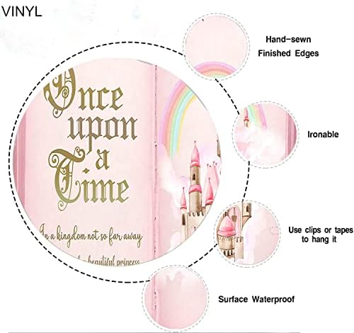Once Upon a Time Backdrop, Pink Fairytale Castle, 8x6ft - Image 5