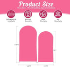 Hot Pink Arch Backdrop Cover 2 Set - 6.6FT, 5FT Spandex Fitted Wedding Arch Stand Covers Round Top Chiara Arch Backdrop Stands Cover for Birthday Parties Banquet Photo Background Decoration - Image 2
