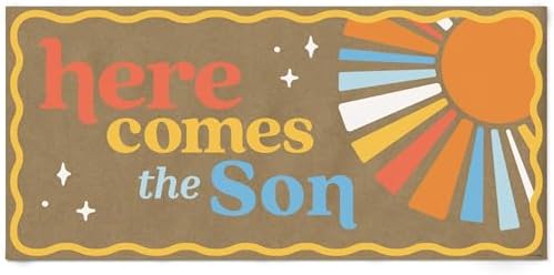 Big Dot of Happiness Here Comes The Son Kraft Paper Banner, Boy Boho Baby Shower Banner, Printed Brown Paper Party Sign Decoration – 1 Count by BigDotofHappiness