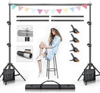 Backdrop Stand, 7.5x10 FT Adjustable Photography Background Stand Kit for Parties Photo Video Wedding by BEIYANG