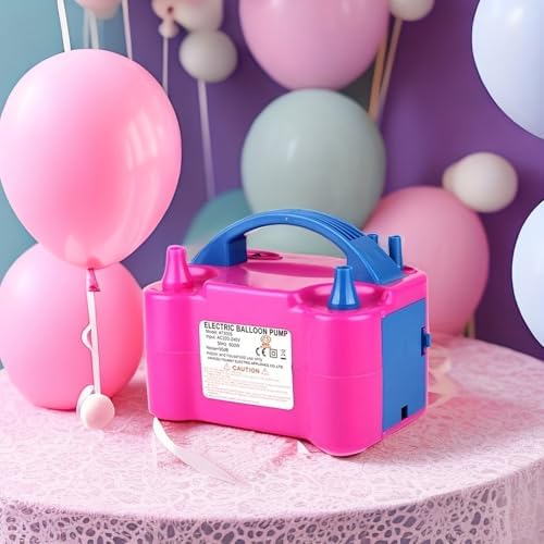 Balloon Pump Electric, Portable Automatic Dual Nozzle Inflator 600W with Tying Tools for Birthday Gender Reveal Baby Shower Balloons Party Decorations - Image 3