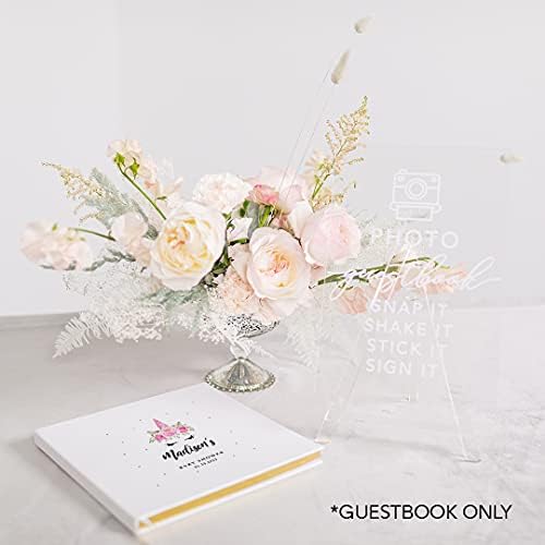 Andaz Press Personalized Baby Shower Guestbook with Gold Accents, Unicorn Theme Custom Name, Date, White Guest Sign in Registry 120 Pages 8.5 X 8.5 Memories Book for DIY, Scrapbook, Photo Album - Image 3