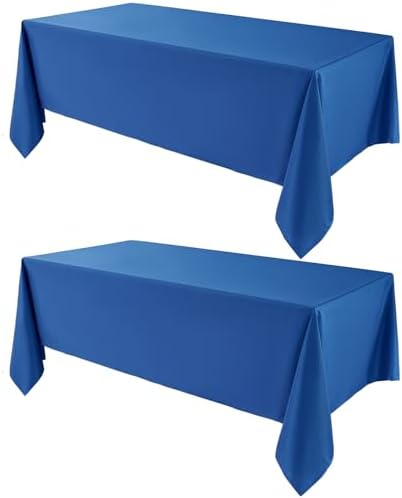 VidaFete Classic Series 2 Pack 90 * 132inch Royal Blue Rectangle Tablecloth by VidaFete
