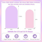 2Pcs Arch Backdrop Covers Purple & Pink (7.2ft+6ft), Spandex Fitted Arch Stand Covers Background with Zipper for Wedding Baby Shower Birthday Bridal Shower Party Decorations(Only Cover) - Image 6