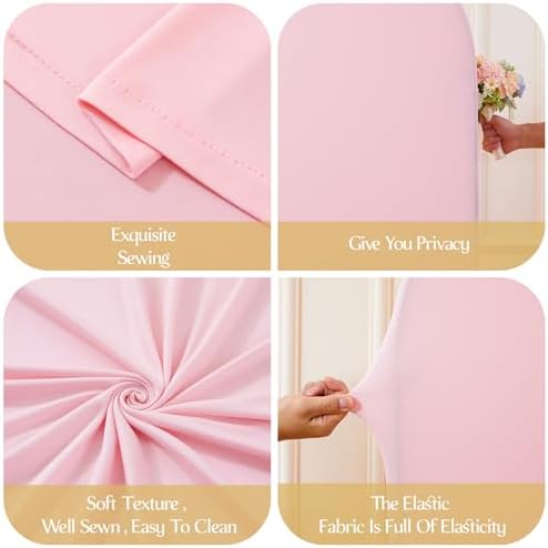 Pink Arch Backdrop Cover 7.2FT 6FT Spandex Arch Covers Stretchy Backdrop Set of 2, Double-Layer Wrinkle Free Wedding Arch Stand Cover Party Backdrop Curtains for Baby Shower Birthday Party Decoration - Image 5